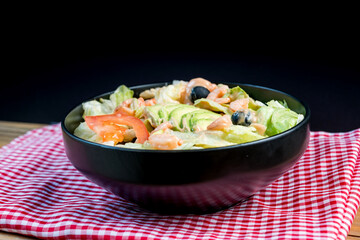 Fresh Shrimp salad with tomatoes