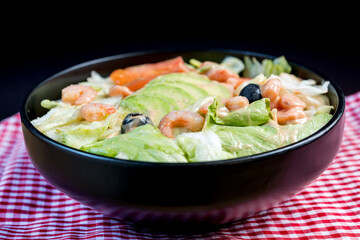 Fresh Shrimp salad with tomatoes