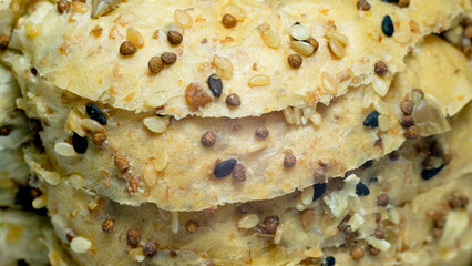 Whole wheat with multi grain in macro view