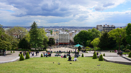 Fototapeta na wymiar View from Sacre Coeur to Paris, Montmartre, Paris, France
