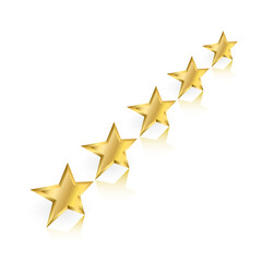 Obraz premium Five Gold Stars Perspective