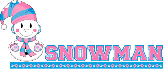 S is for Snowman Learning Illustration