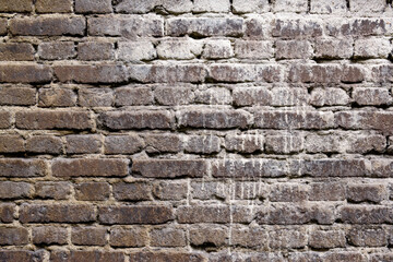 Organic texture of whitewash stains on a brick wall, industrial background image