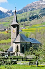 Fototapeta na wymiar Kirche St. Martin, Zillis, Schweiz