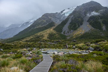 Hooker Valley Track, One of the most popular walks in Aoraki/Mt Cook National Park, New Zealand