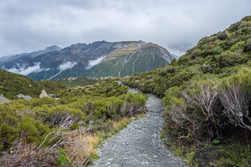 Hooker Valley Track, One of the most popular walks in Aoraki/Mt Cook National Park, New Zealand