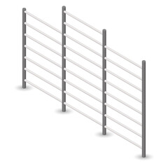 Steel Swedish wall in 3D, vector illustration.