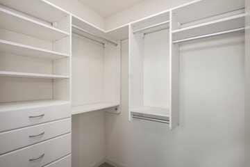 View of a spatious bedroom closet space