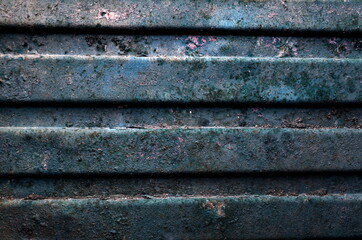 Old blue vintage iron metal texture. Retro rusty background design.