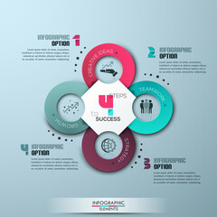 Modern business circle origami style options banner. 