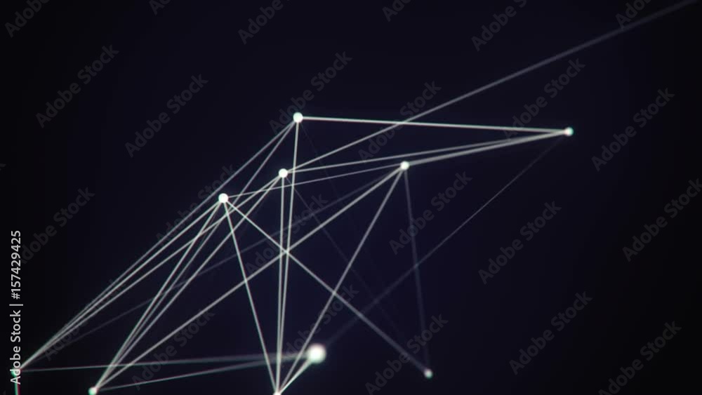 Poster abstract motion graphics background of lines and dots connecting v2