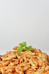 mixed pasta with tomato sauce
