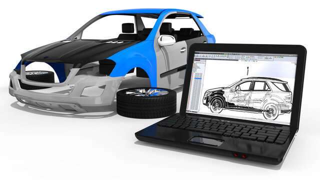 Car development  / 3D render image representing car development 