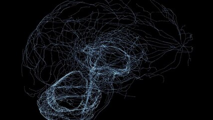 Brain scan of artificial intelligent neural network - side