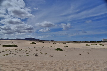 Die Sanddünen von  Fuerteventura von den Kanarischen Inseln