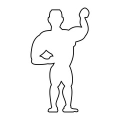 Bodybuilding man silhouette icon vector illustration graphic design