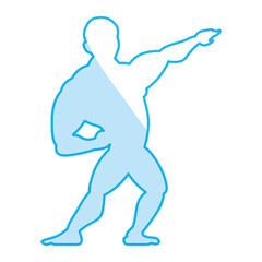 Bodybuilding man silhouette icon vector illustration graphic design