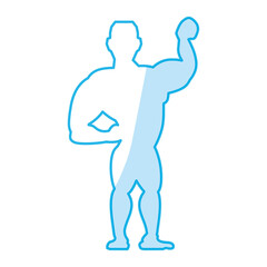 Bodybuilding man silhouette icon vector illustration graphic design