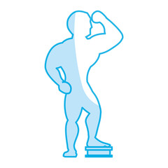 Bodybuilding man silhouette icon vector illustration graphic design