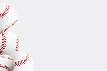 Isolated baseballs for sports background or athletic image
