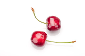 Cherries isolated on white