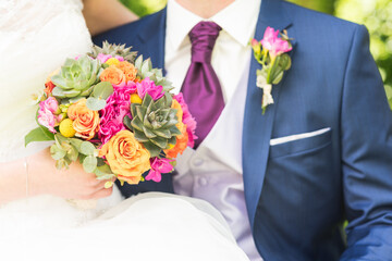 Bouquet de fleur mariage et couple