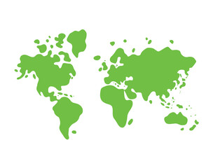 Green world map icon