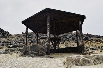 Fototapeta na wymiar Old Hut Next to The Beach