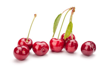 Cherries isolated on white