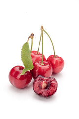Cherries isolated on white