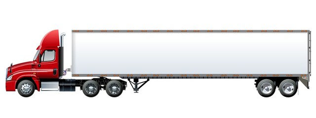 Vector truck template isolated on white - obrazy, fototapety, plakaty
