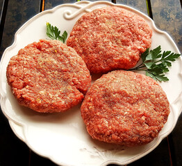 Raw Bison Burgers © Ruth P. Peterkin