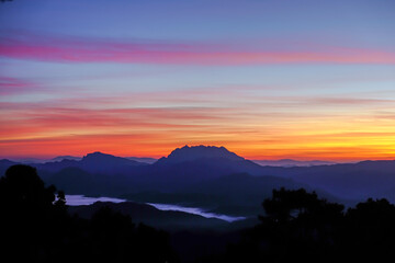 Doi Luang Chiang Dao with Twilight sky (taken at Huai Nam Dang National Park, Chiang Mai, Thailand)