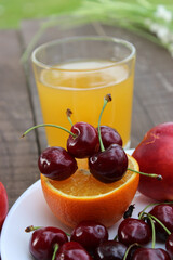 Juicy cherries, luscious nectarine