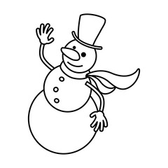 Snowman cartoon christmas icon vector illustration graphic design