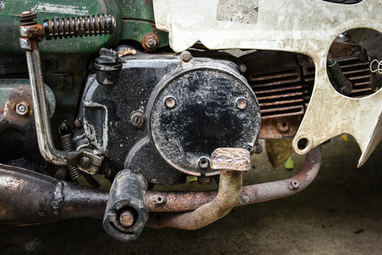 vintage motorcycle engine grungy style