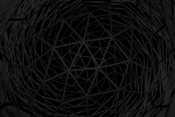Background geometric black color pattern abstract concept 3D rendering.
