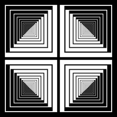 Fototapeta premium Abstract pattern of squares illusion effect halftone band side of the square
