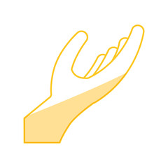 Outstretched hand symbol icon vector illustration graphic design