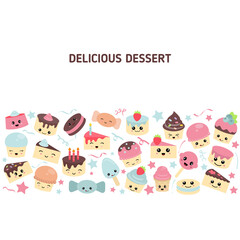 Background with cute cakes.