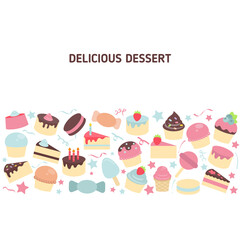 Background with cute cakes.