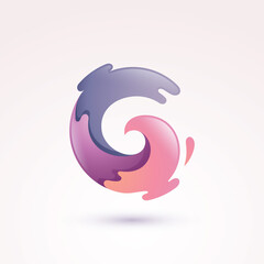 Abstract Circle Splash Letter G Logo