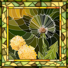 Naklejki  Vector mosaic illustration of flower dandelion.