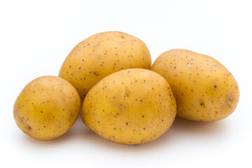 Raw potato isolated on white background.