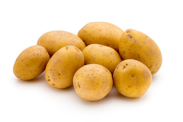 Raw potato isolated on white background.