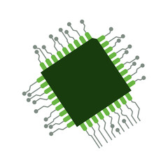 Microchip circuit technology icon vector illustration graphic design