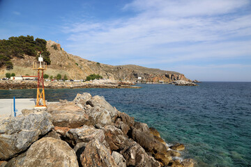 Hafen mit Mole von Chora Sfakion, Kreta, Griechenland