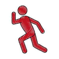 Athlete running pictogram icon vector illustration graphic design