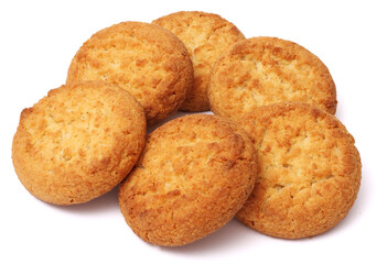 7 biscuits isolated on white