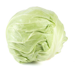 green cabbage isolated on white background